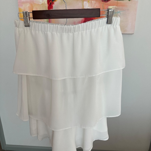 Parker White Tiered Strapless Romper - Picture 3 of 6